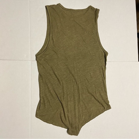 Free People Intimately All The Time Linen Green Bodysuit Womens Large Sleeveless - Picture 4 of 10